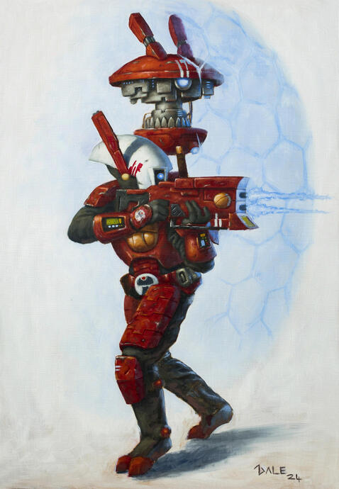 Farsight Enclaves breacher. Oils on panel 12x16"